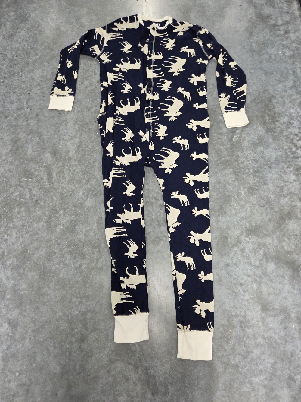 Lazy One Men's Flapjack One Piece Pajamas Don't Moose With Me Size L 100% Cotton
